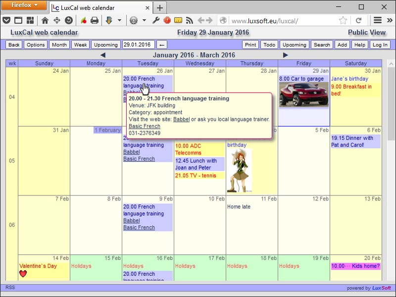 LuxCal Web Based Event Calendar